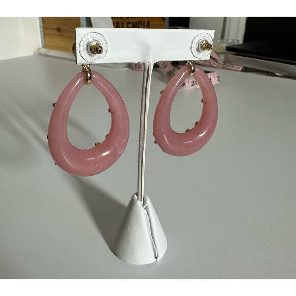 Stella & Dot Bisou Teardrop Pink Pearl Earrings 2 in 1 Valentine's Day Glam - Picture 4 of 7